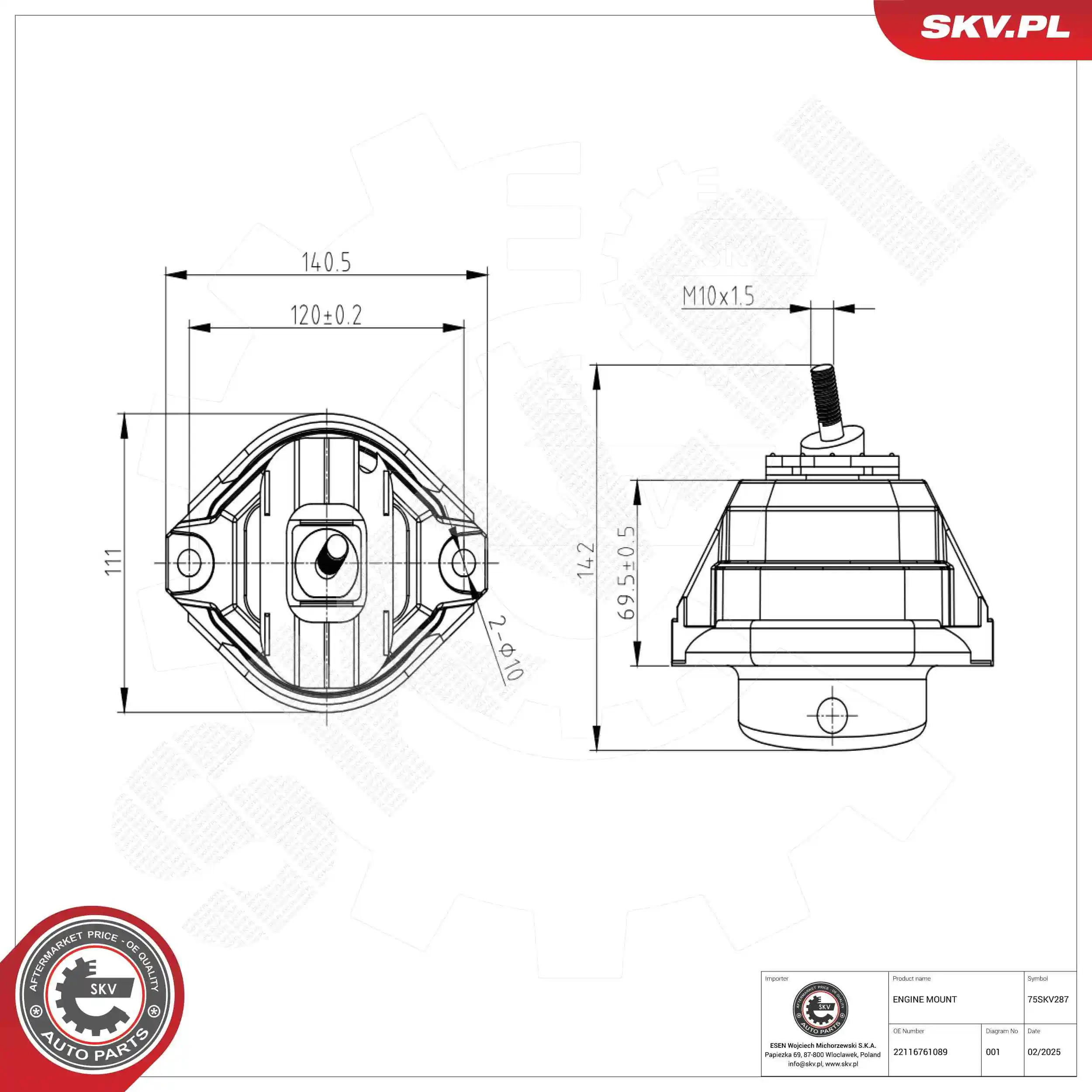 Mounting, engine